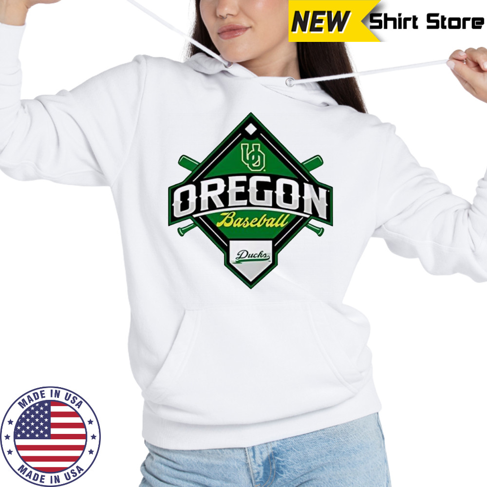 Oregon Ducks White Big Ten Baseball logo shirt Hoodie