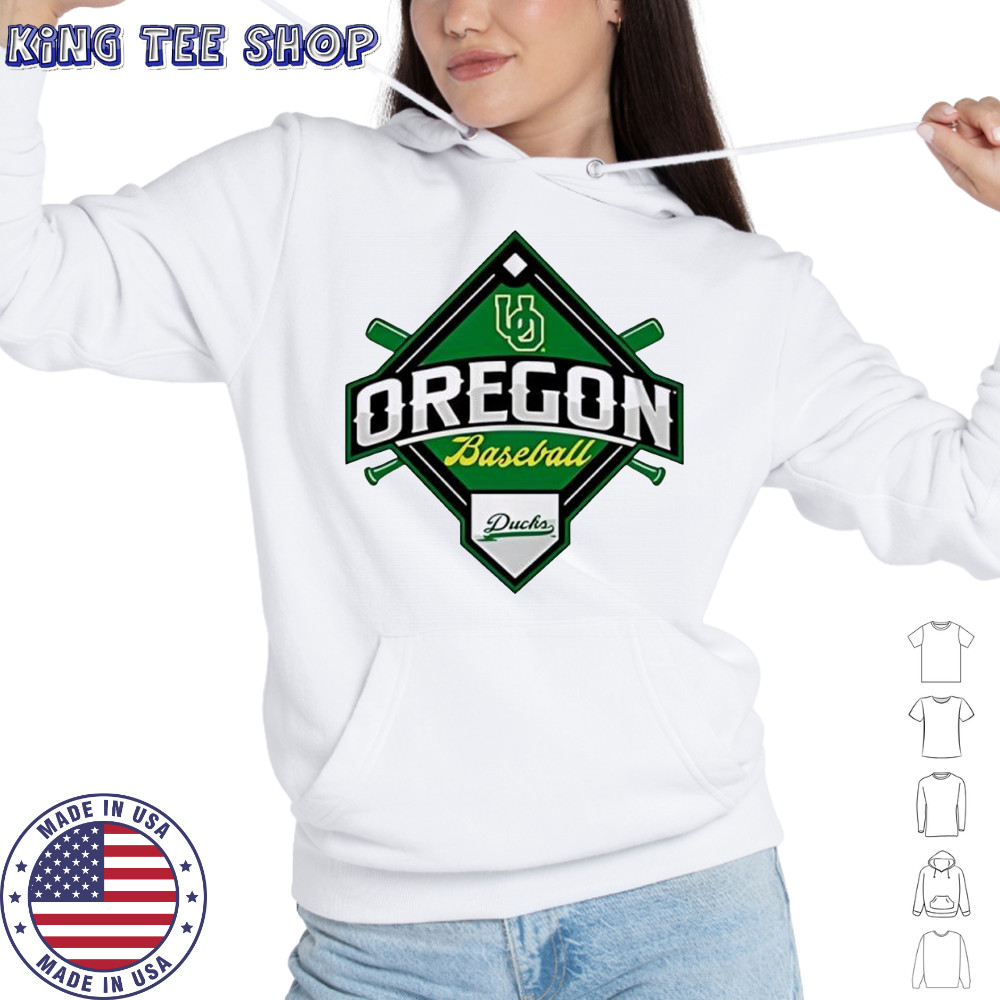 Oregon Ducks White Big Ten Baseball logo shirt Hoodie