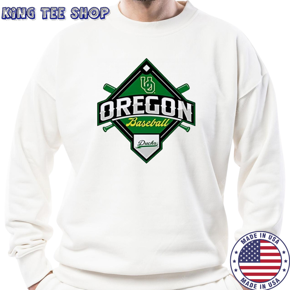 Oregon Ducks White Big Ten Baseball logo shirt Sweatshirt
