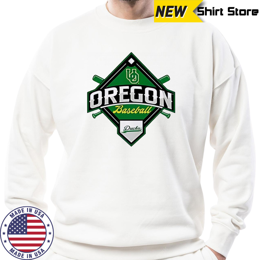 Oregon Ducks White Big Ten Baseball logo shirt Sweatshirt