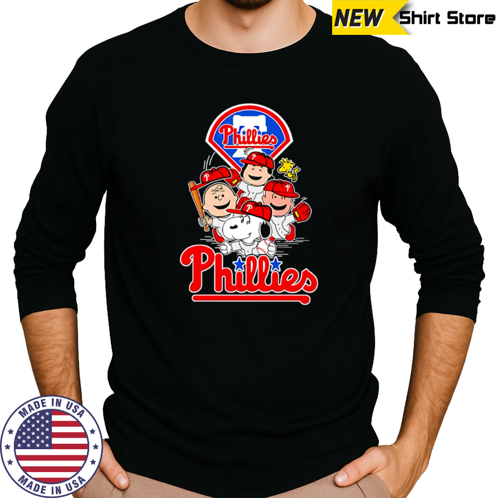 Philadelphia Phillies Snoopy Charlie Brown Woodstock The Peanuts Baseball shirt Long Sleeved