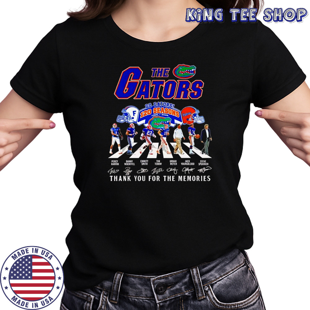 The Gators 120 seasons 1906 2025 Abbey Road thank you for the memories shirt Women's T-shirt