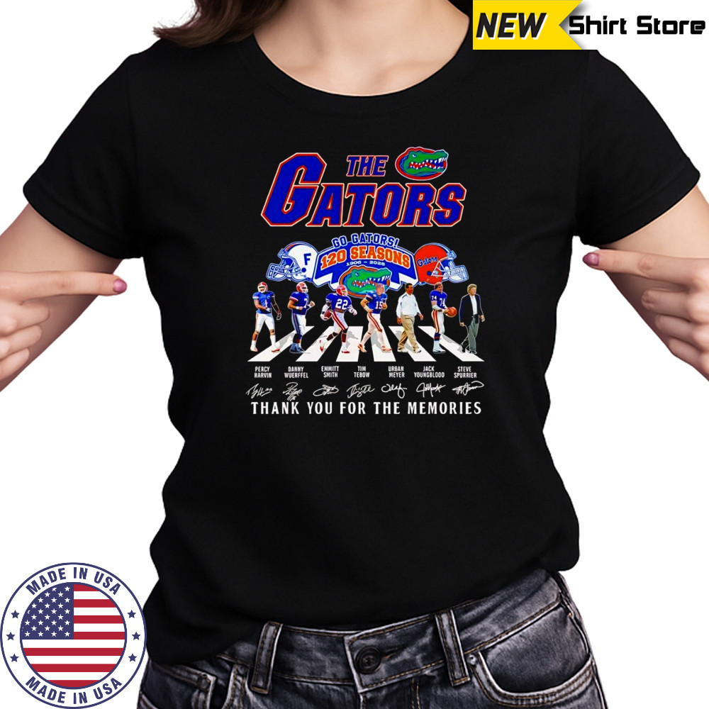 The Gators 120 seasons 1906 2025 Abbey Road thank you for the memories shirt Women's T-shirt