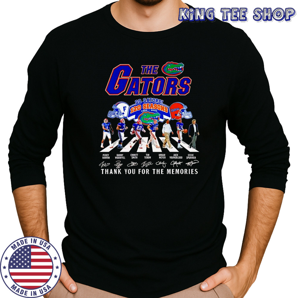 The Gators 120 seasons 1906 2025 Abbey Road thank you for the memories shirt Long Sleeved