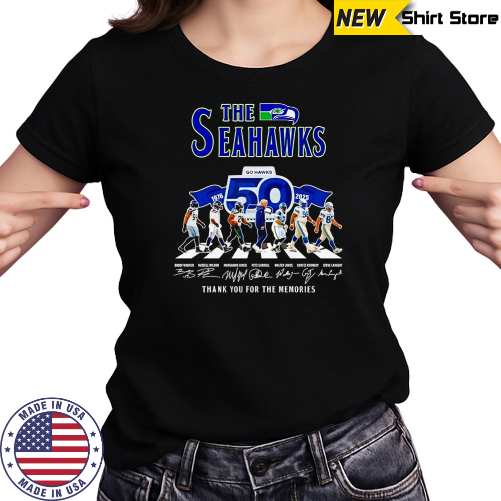 The Seahawks 1976 2025 Abbey Road thank you for the memories shirt Women's T-shirt