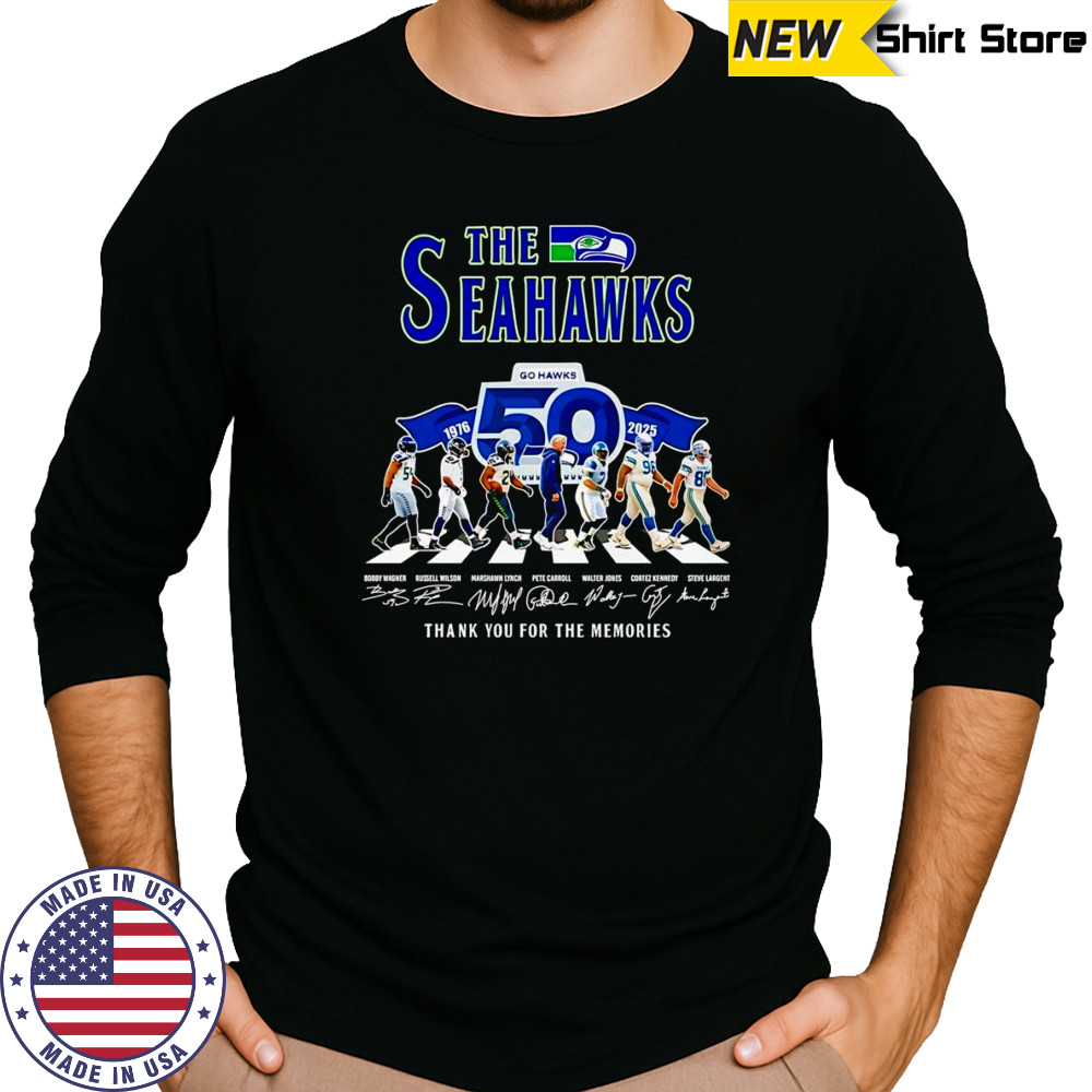 The Seahawks 1976 2025 Abbey Road thank you for the memories shirt Long Sleeved