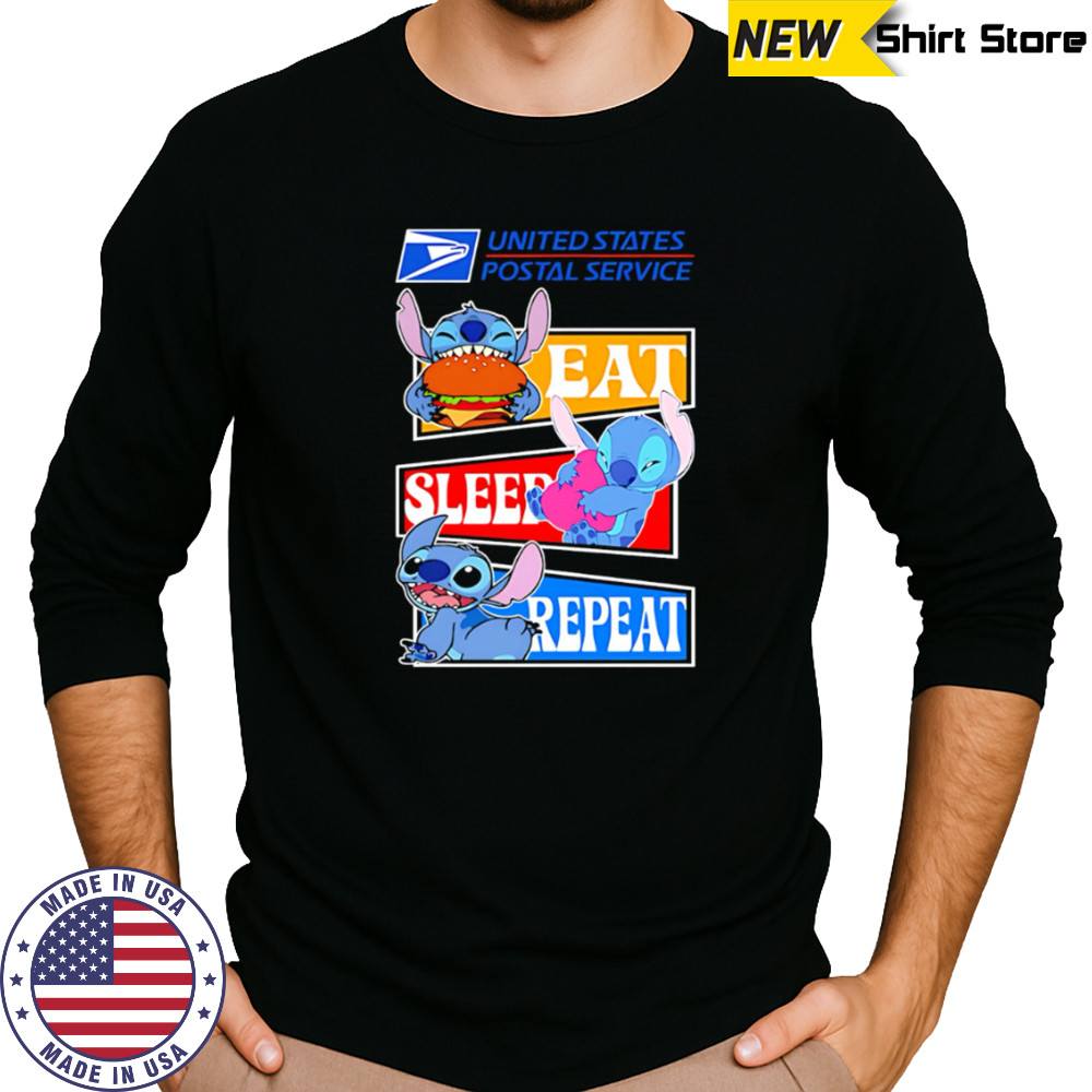 USPS eat sleep repeat stitch shirt Long Sleeved
