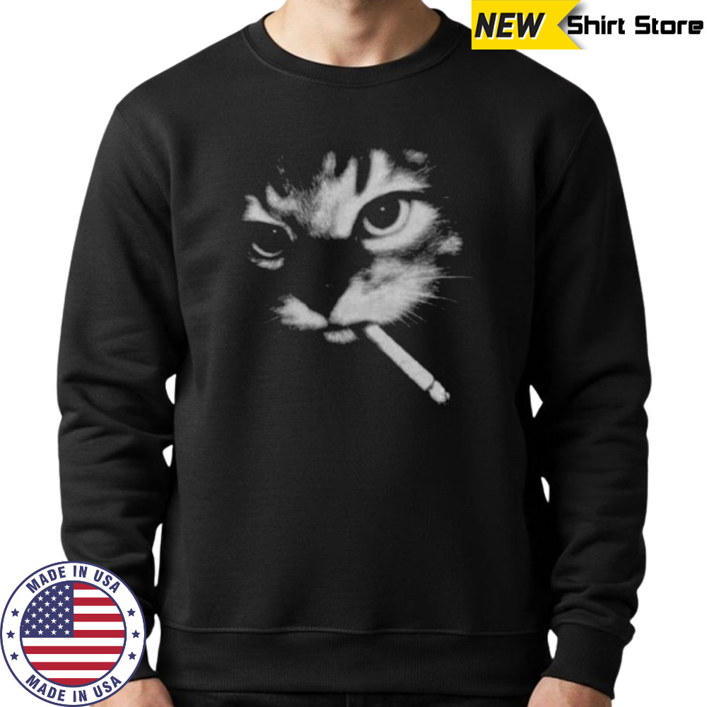 Funny Smoking Cat Meme Shirt Sweatshirt