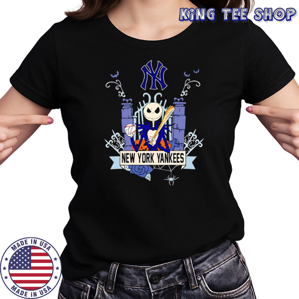 New York Yankees Baseball Jack Skellington Halloween shirt Women's T-shirt
