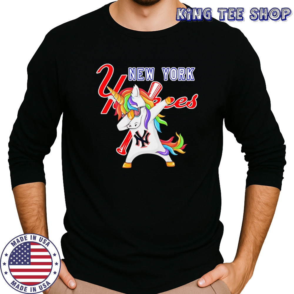 New York Yankees Baseball Unicorn Dabbing Funny shirt Long Sleeved
