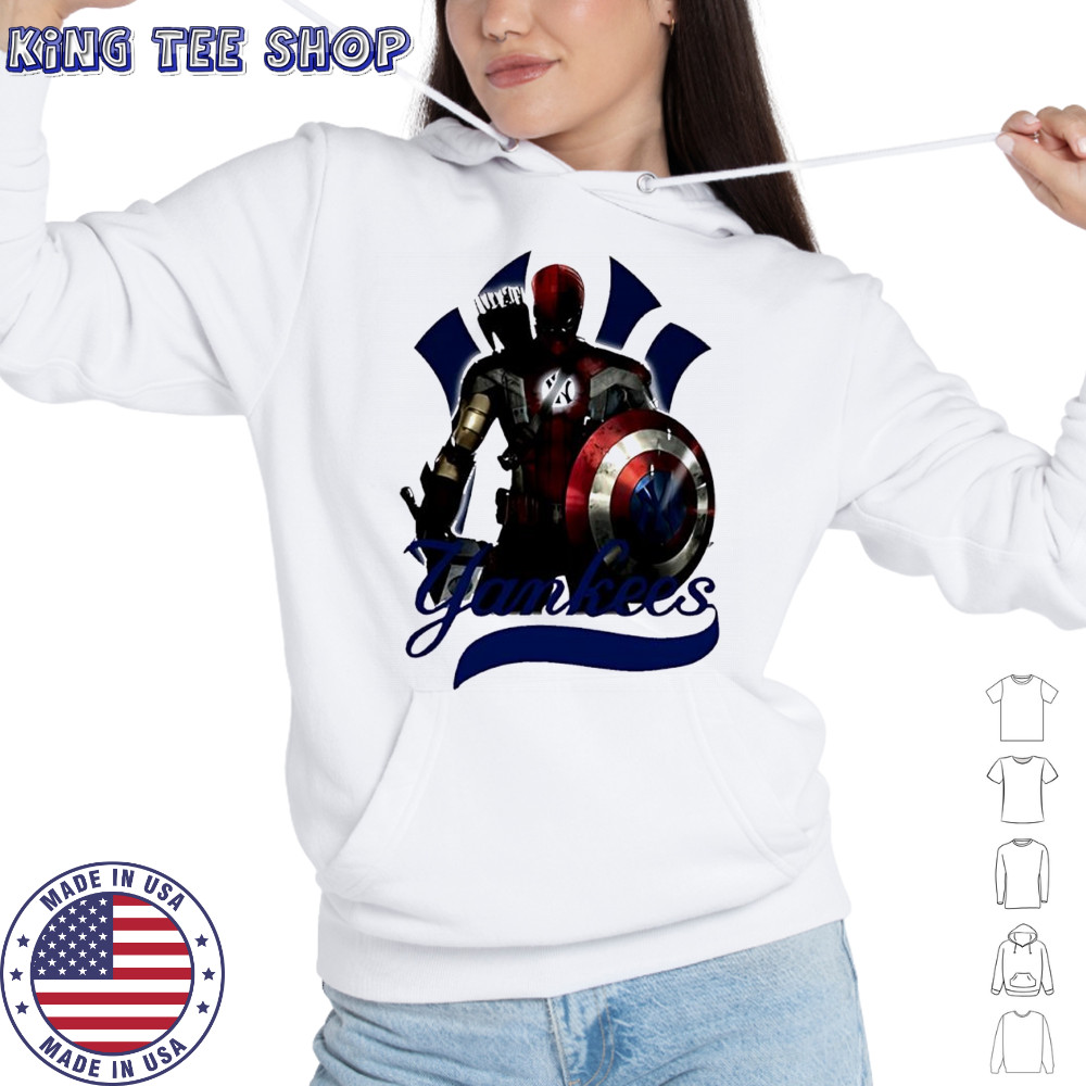 New York Yankees Captain America Thor Spider Man Hawkeye Mashups shirt Hoodie