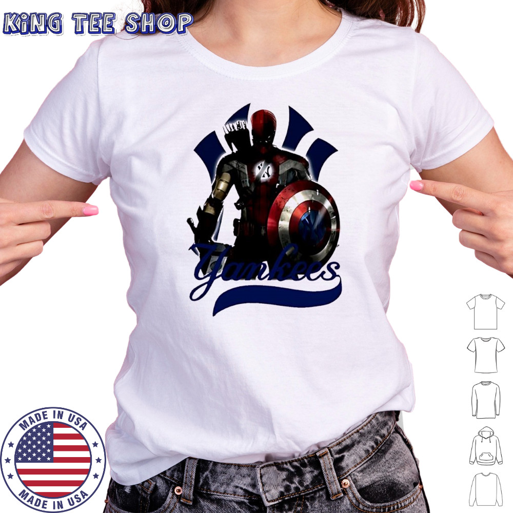 New York Yankees Captain America Thor Spider Man Hawkeye Mashups shirt Women's T-shirt