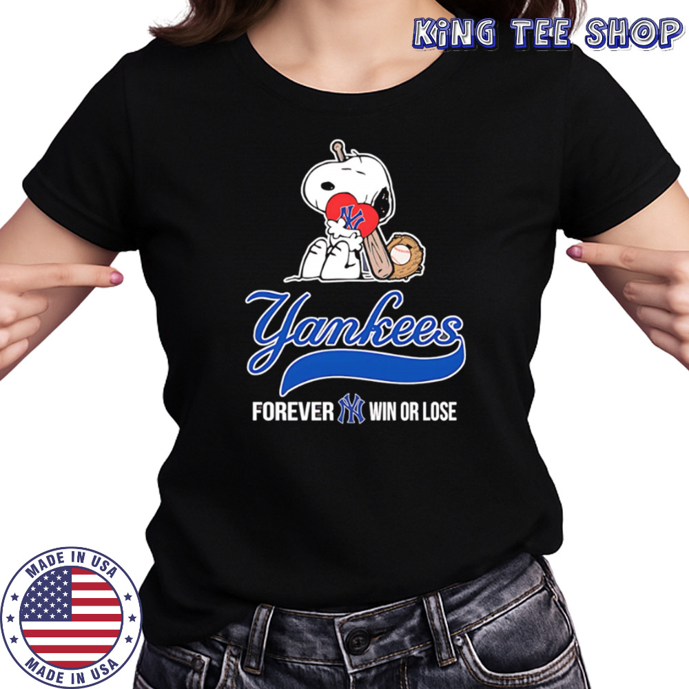 New York Yankees Snoopy Love Yakees Forever Win Or Lose shirt Women's T-shirt