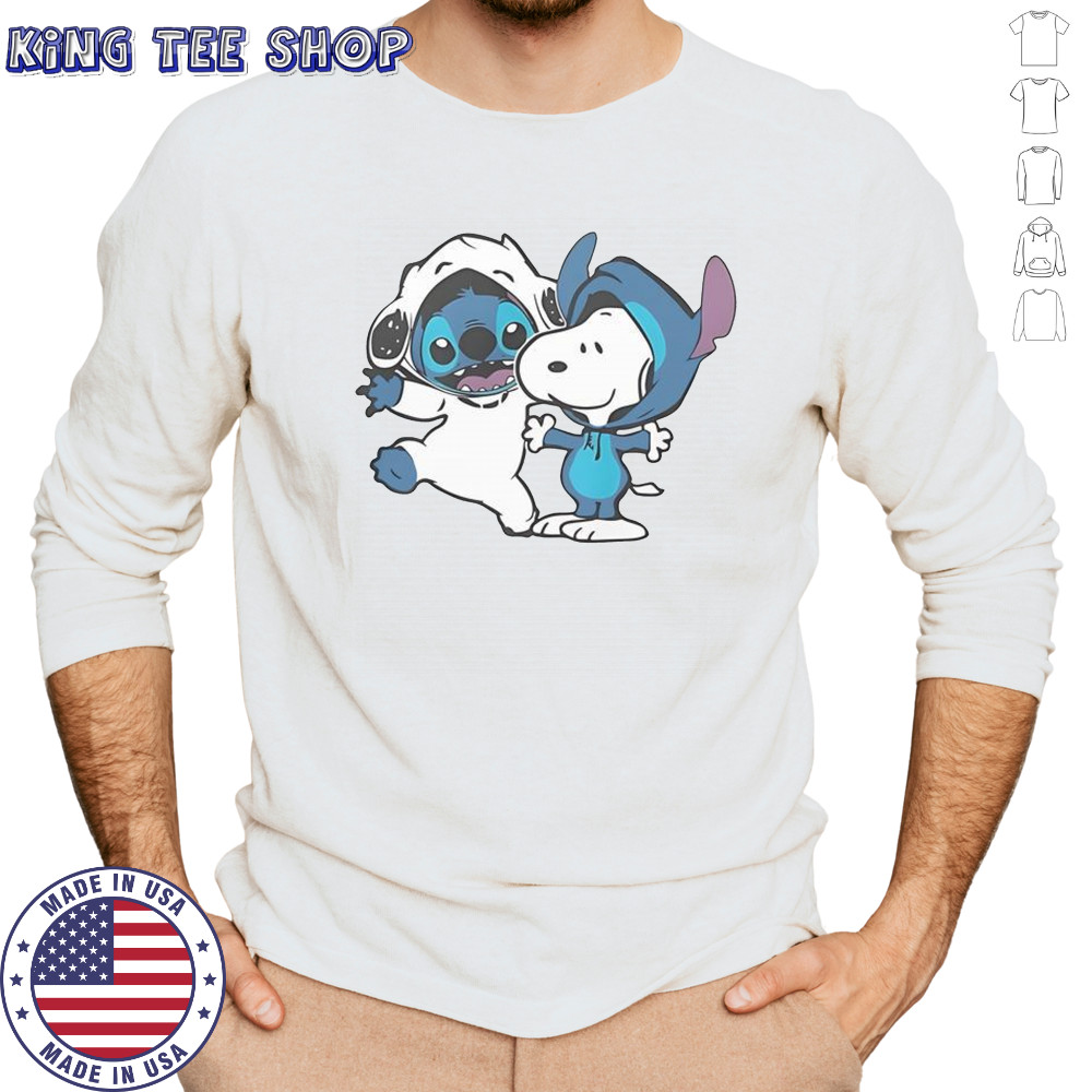 Snoopy And Stitch T-Shirt Long Sleeved