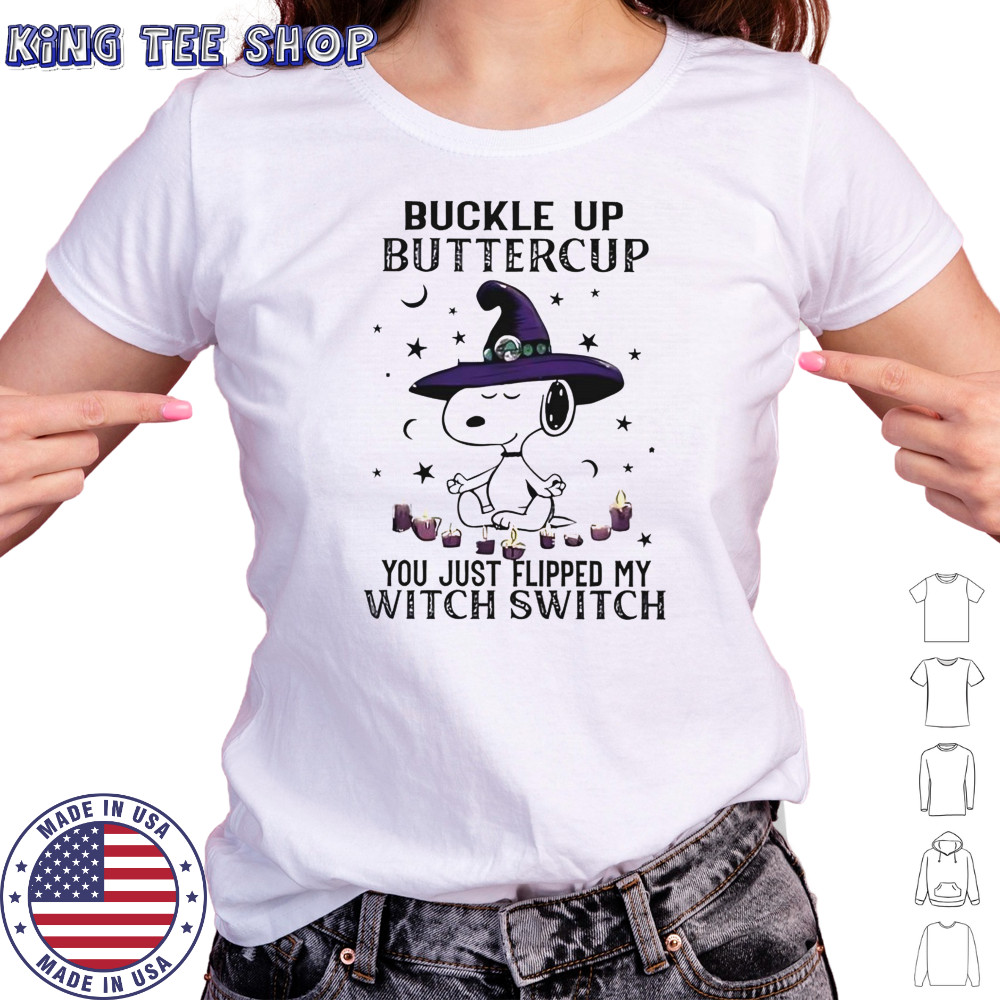 Snoopy Halloween Buckle Up Buttercup You Just Flipped My Witch Switch T-Shirt Women's T-shirt