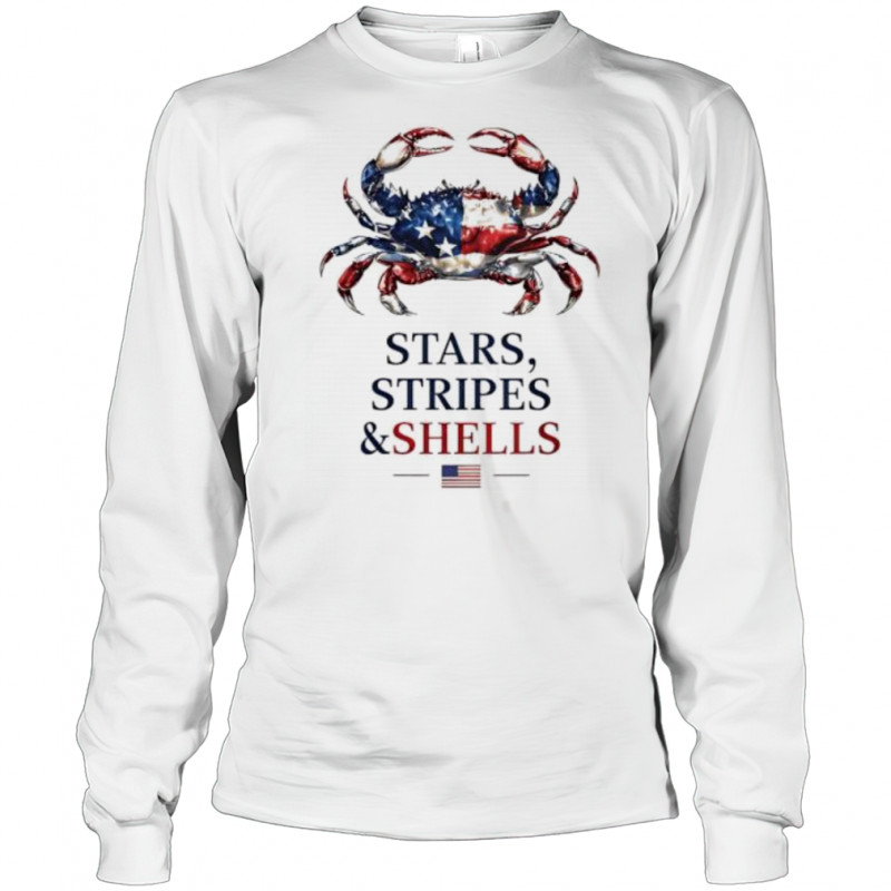 Stars Stripes and Shells crab shirt Long Sleeved