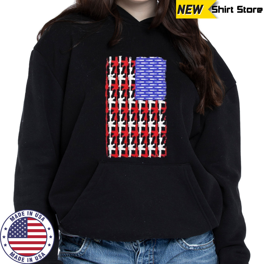 USA Guns and Bullets Flag shirt Hoodie
