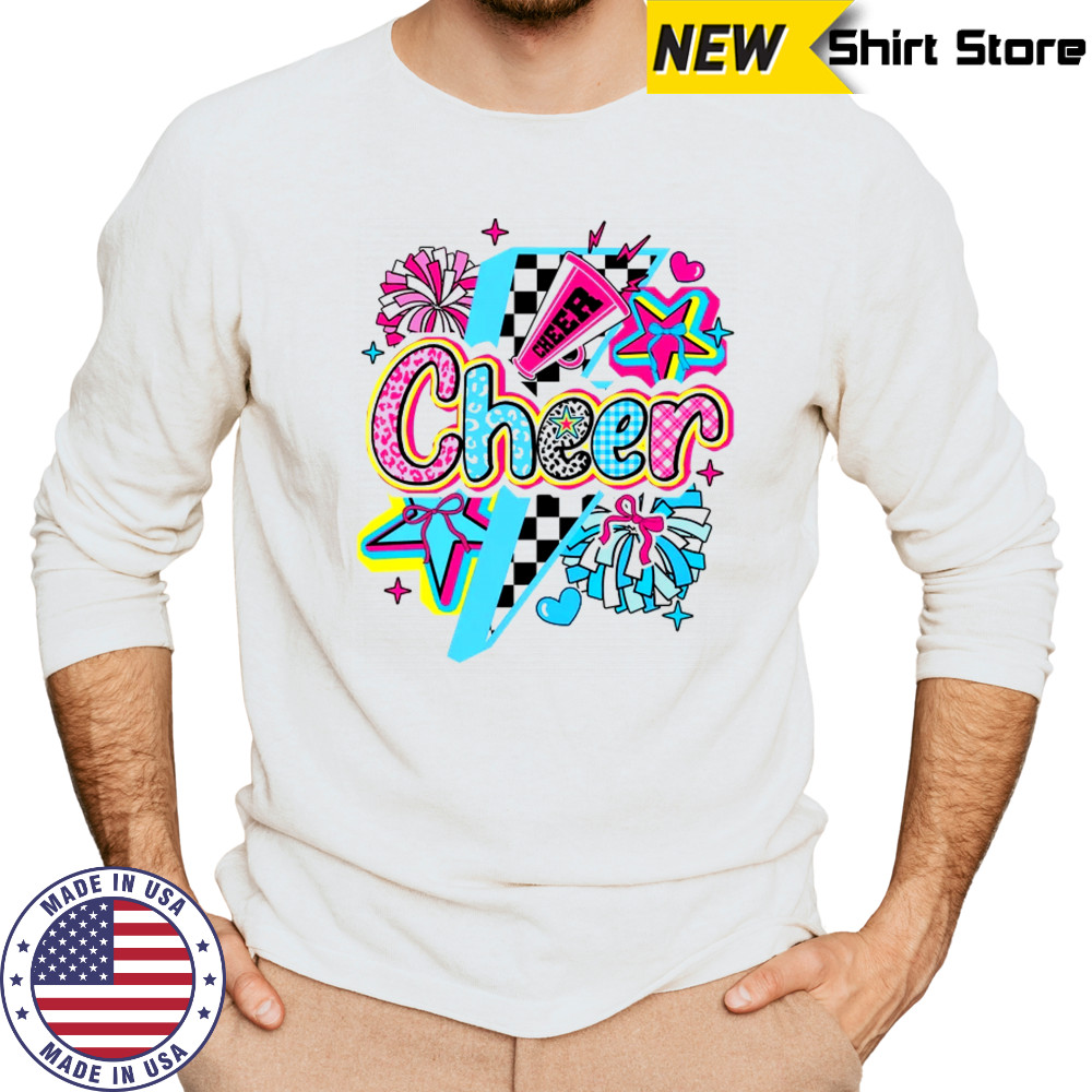 Cheer Mom Cheerleader Coquette Bow Colorful Football Season shirt Long Sleeved