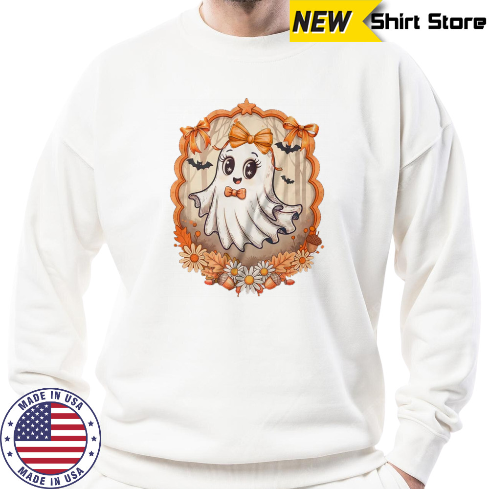 Ghost Fall Halloween Bows Flowers Girly Spooky Season shirt Sweatshirt