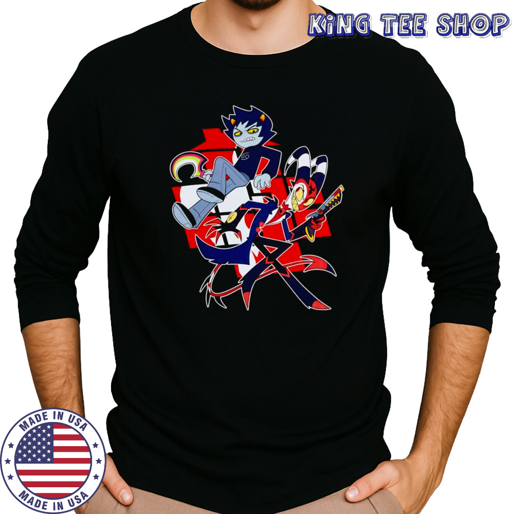 Helluva Boss x Homestuck Karkat and Blitz shirt Long Sleeved
