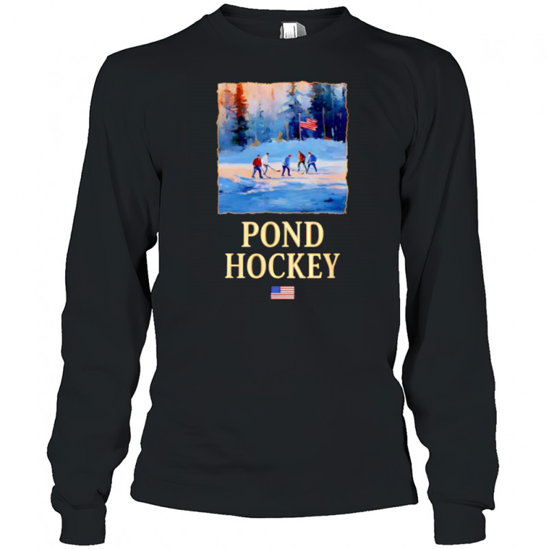 Pond Hockey playing golf shirt Long Sleeved