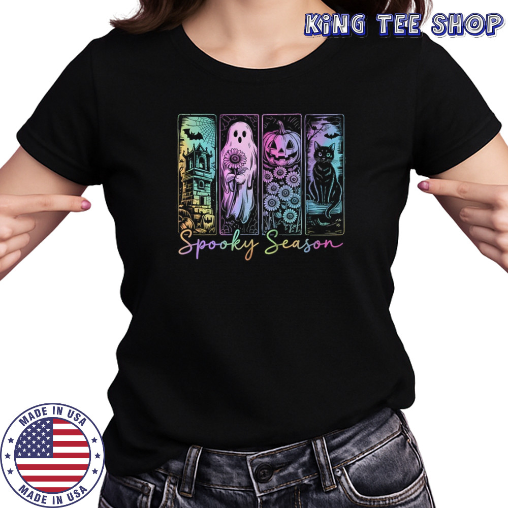 Spooky Season Vintage Halloween Ghost Cat Horror Movie Women shirt Women's T-shirt
