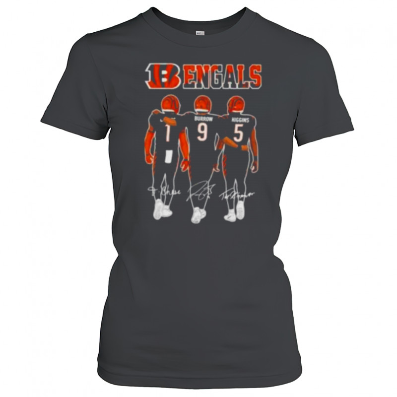 Cincinnati Bengals Chase Burrow Higgins Signatures Shirt Women's T-shirt
