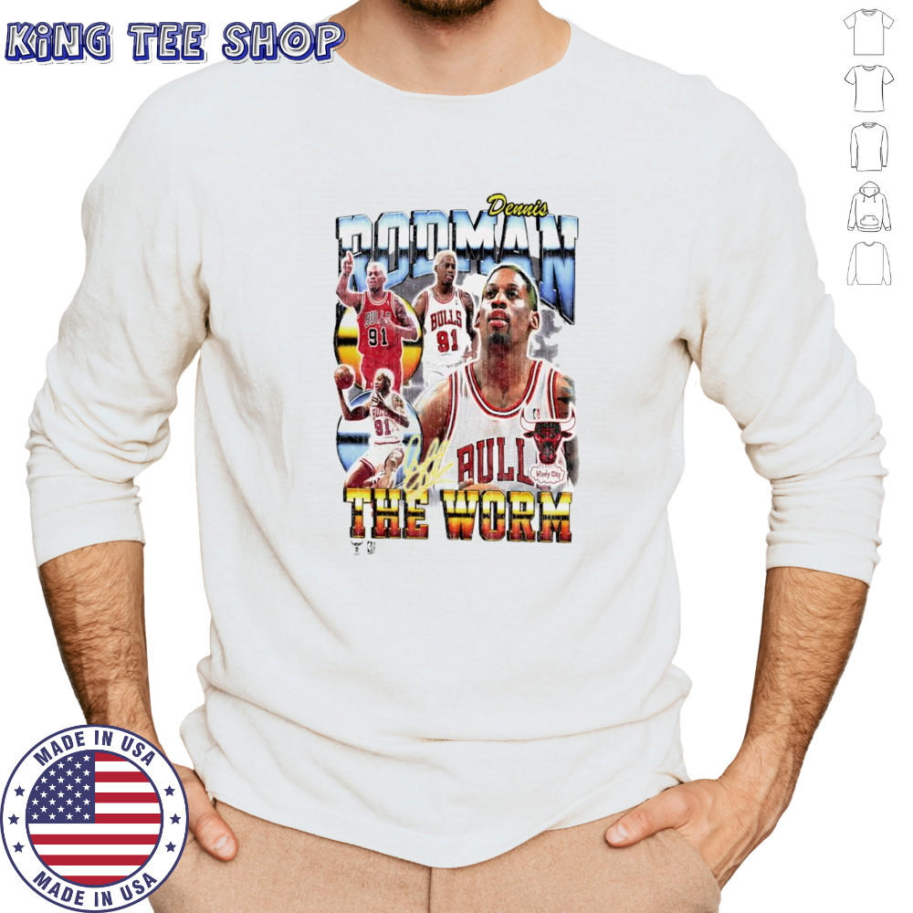 Dennis Rodman Chicago Bulls NBA signature retro shirt Long Sleeved