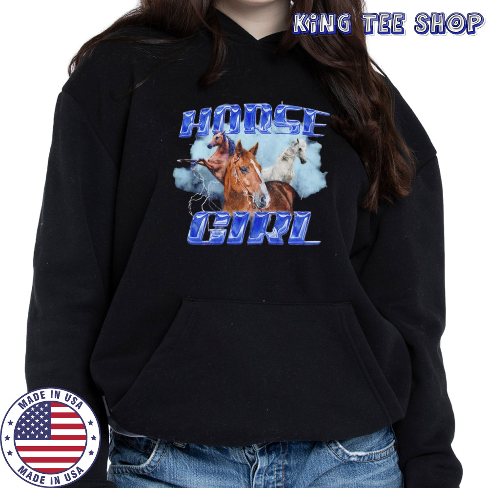 Horse girl lightning graphic shirt Hoodie
