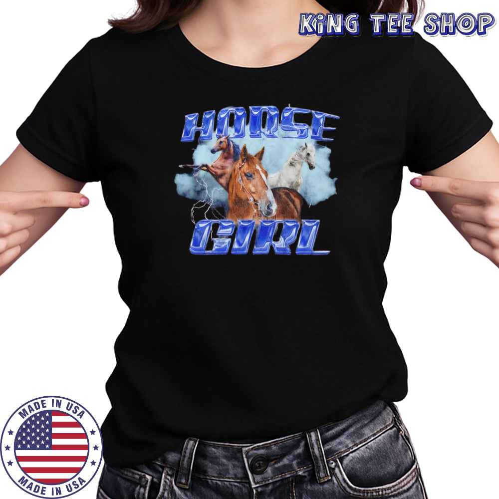 Horse girl lightning graphic shirt Women's T-shirt