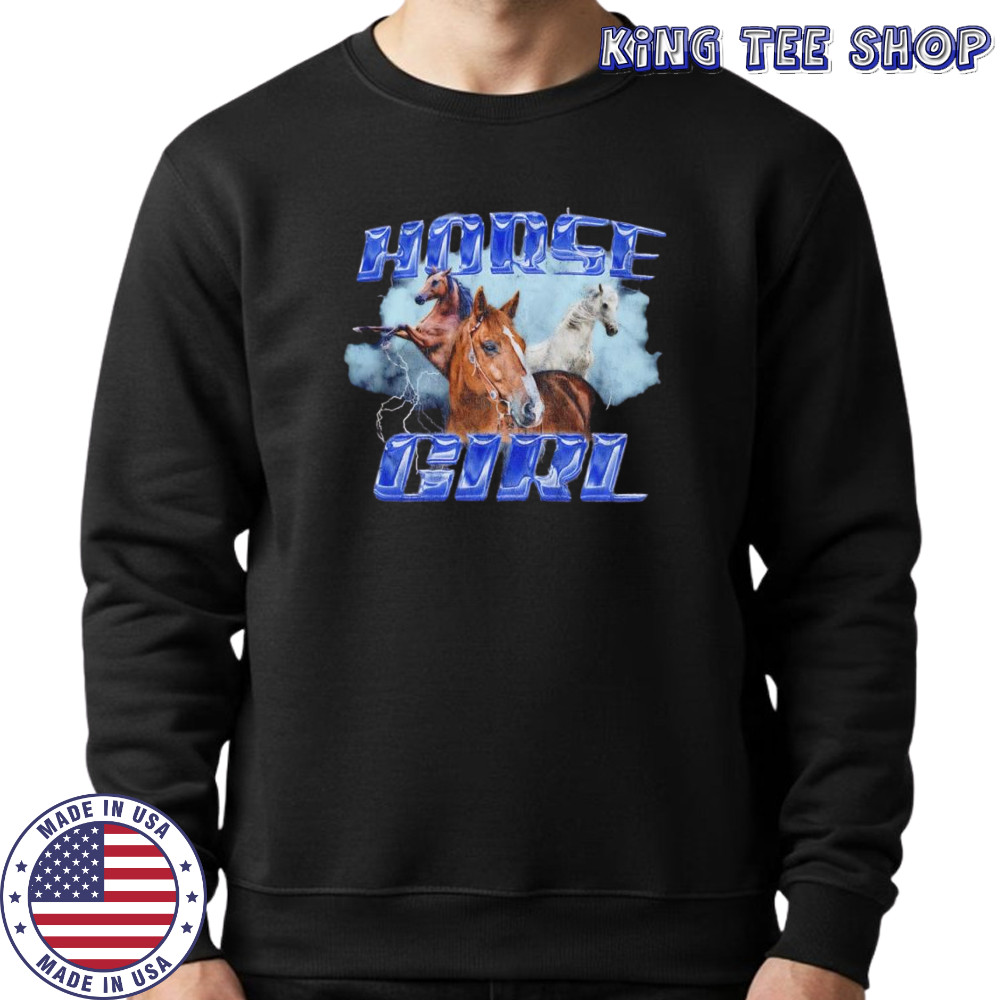 Horse girl lightning graphic shirt Sweatshirt