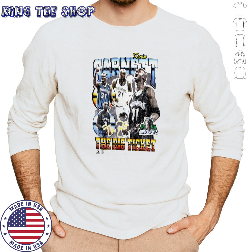 Kevin Garnett Minnesota Timberwolves NBA signature retro shirt Long Sleeved