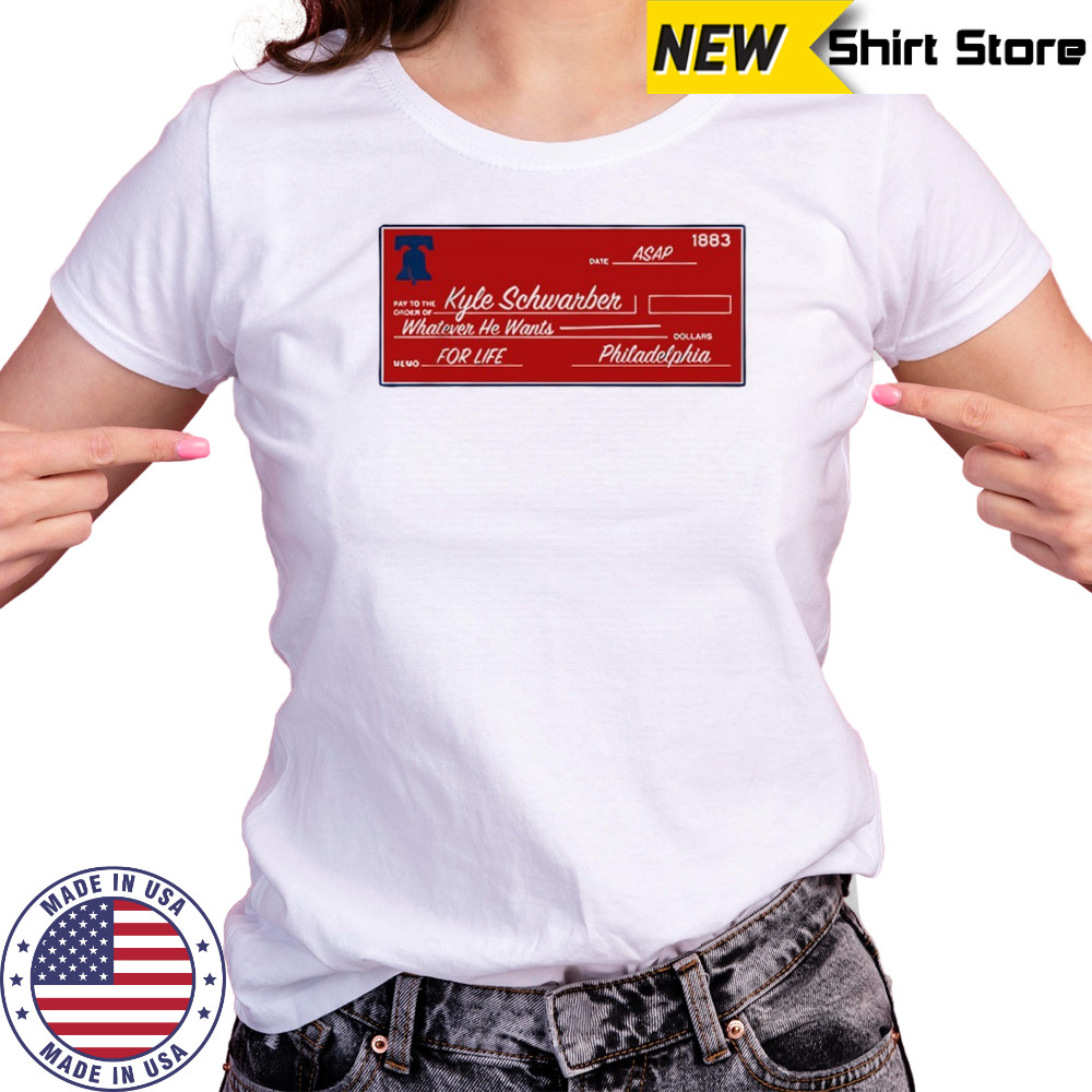 Kyle Schwarber Philadelphia Phillies baseball blank check shirt Women's T-shirt