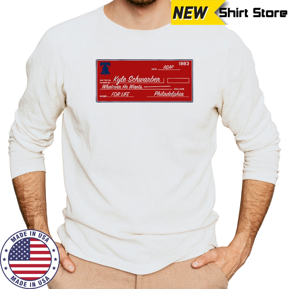 Kyle Schwarber Philadelphia Phillies baseball blank check shirt Long Sleeved