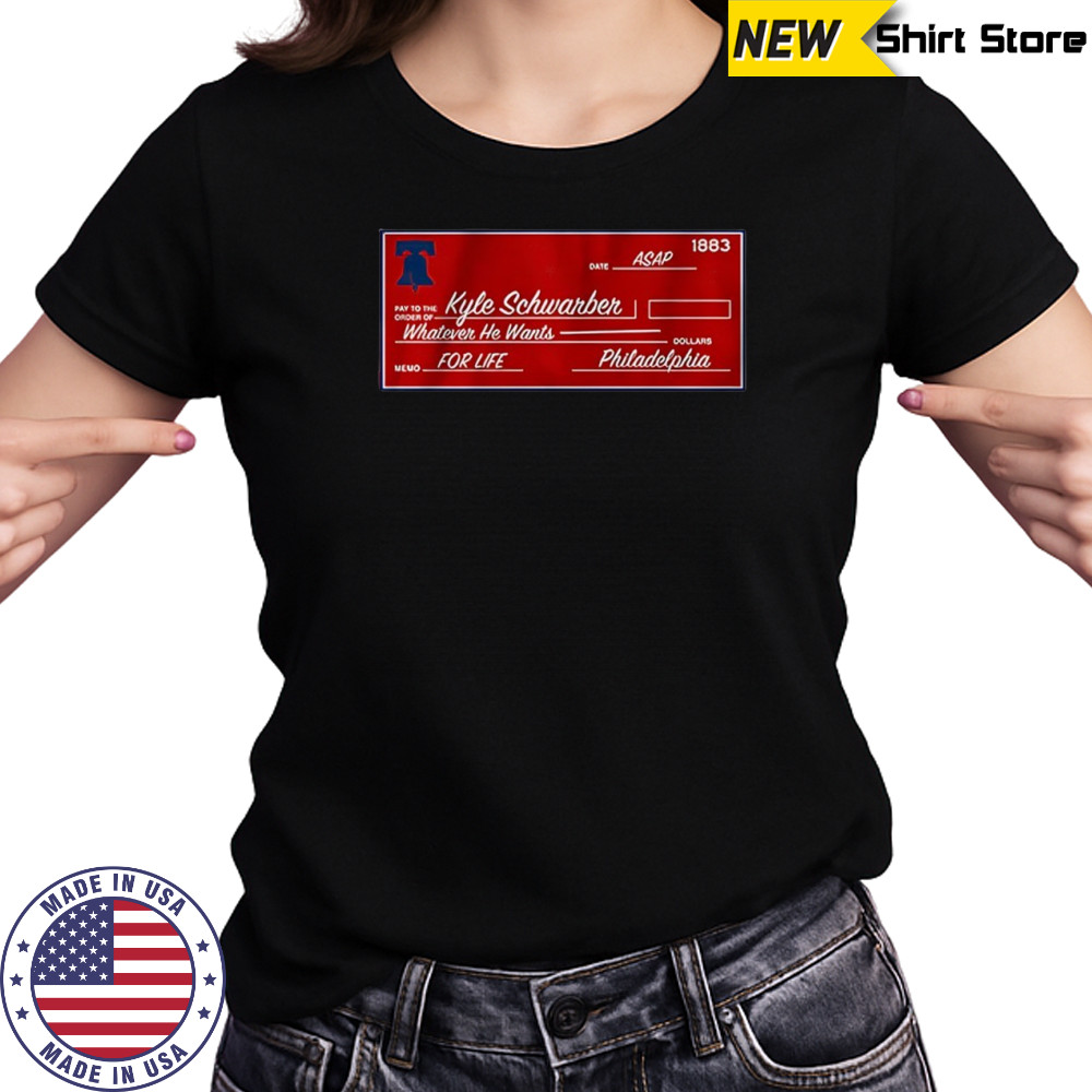 Kyle Schwarber Philadelphia Phillies MLB blank check shirt Women's T-shirt