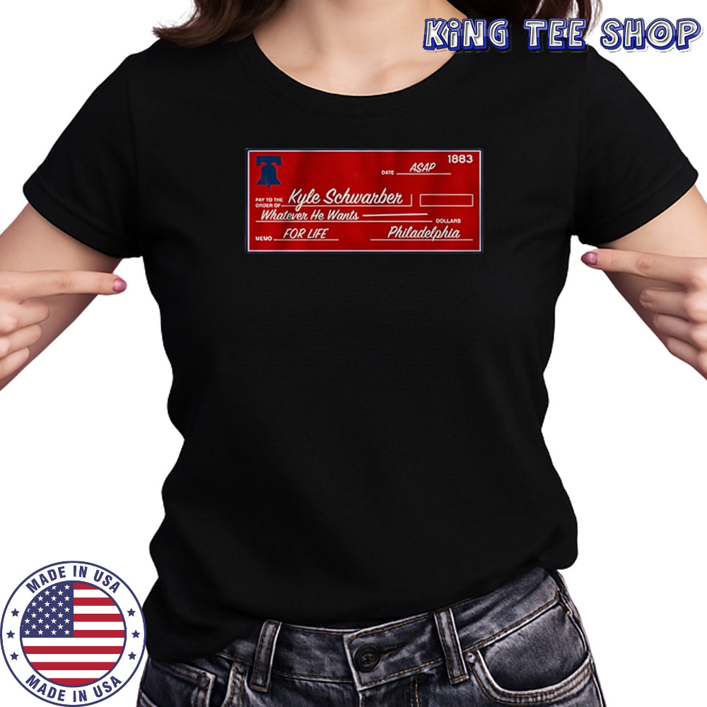 Kyle Schwarber Philadelphia Phillies MLB blank check shirt Women's T-shirt