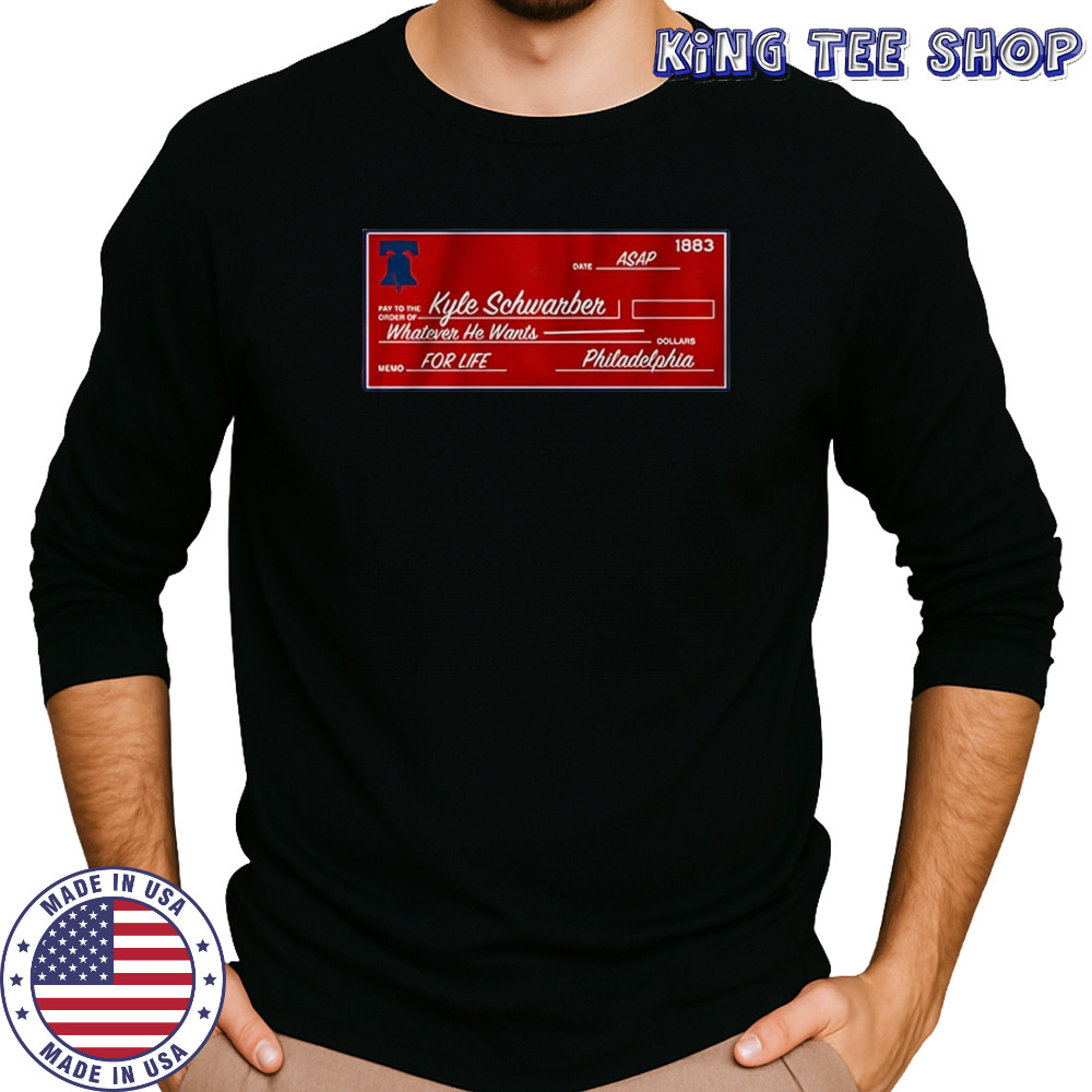 Kyle Schwarber Philadelphia Phillies MLB blank check shirt Long Sleeved