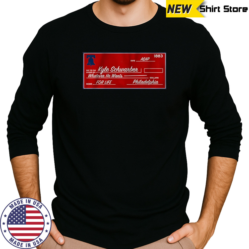 Kyle Schwarber Philadelphia Phillies MLB blank check shirt Long Sleeved