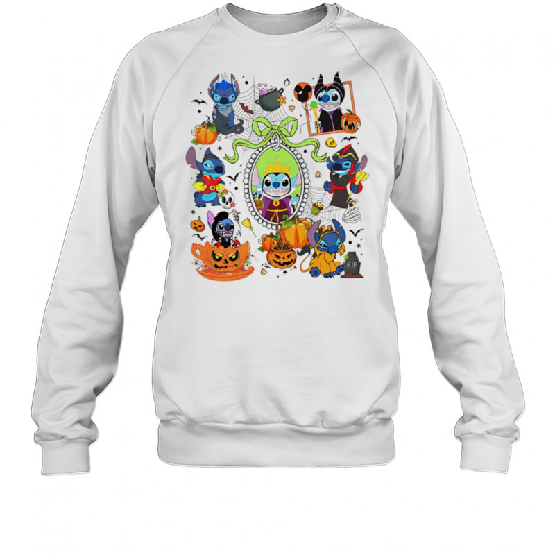 Stitch Happy Halloween Disney villains shirt Sweatshirt