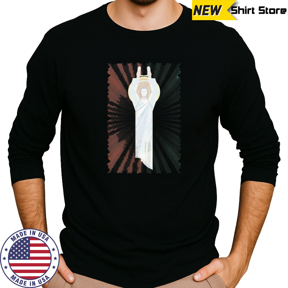 Miami Hurricanes Touchdown Jesus loves u shirt Long Sleeved