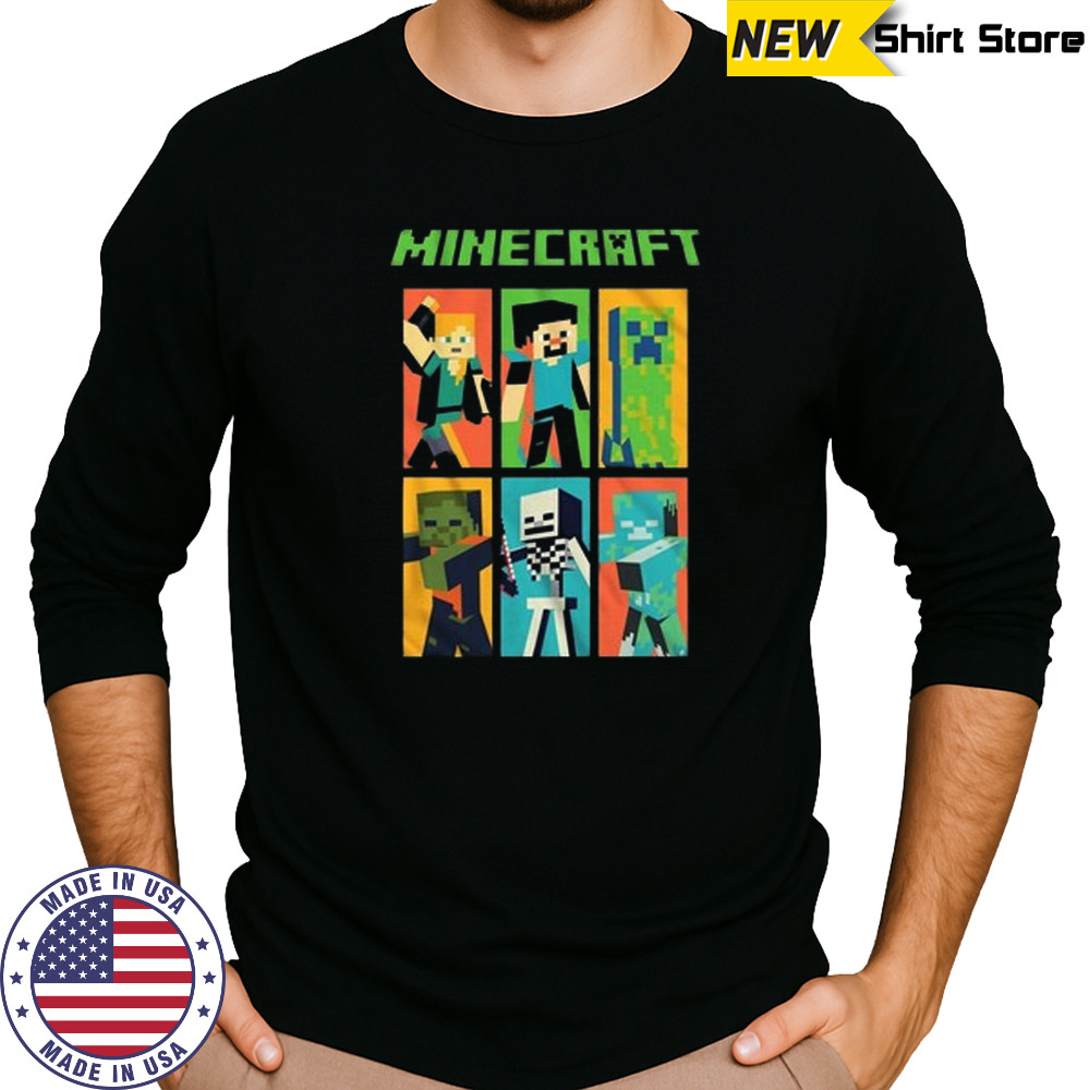 A Minecraft Movie Steve Cosplay Costume T-shirt Long Sleeved