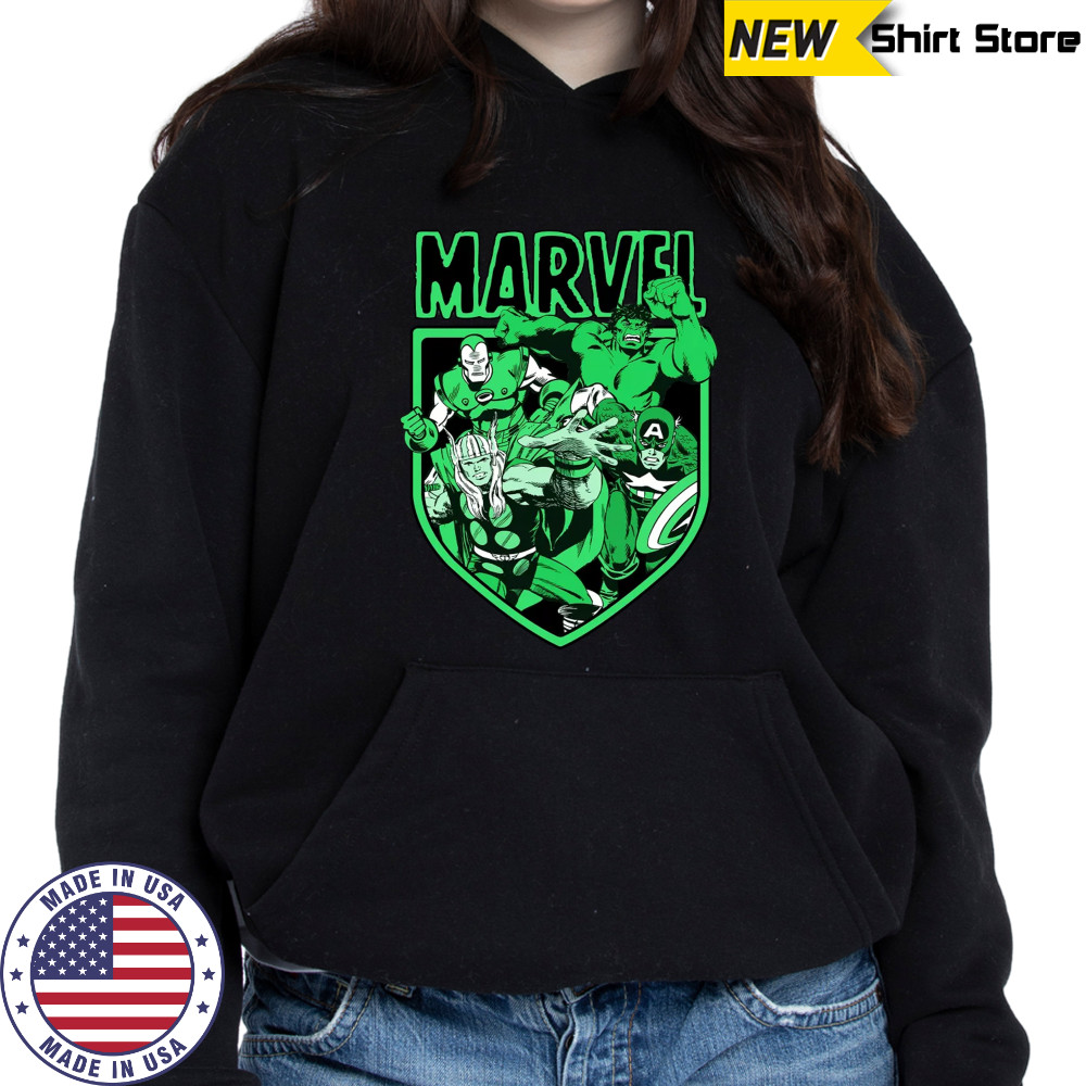 Marvel Avengers Shield Logo T Shirt Hoodie