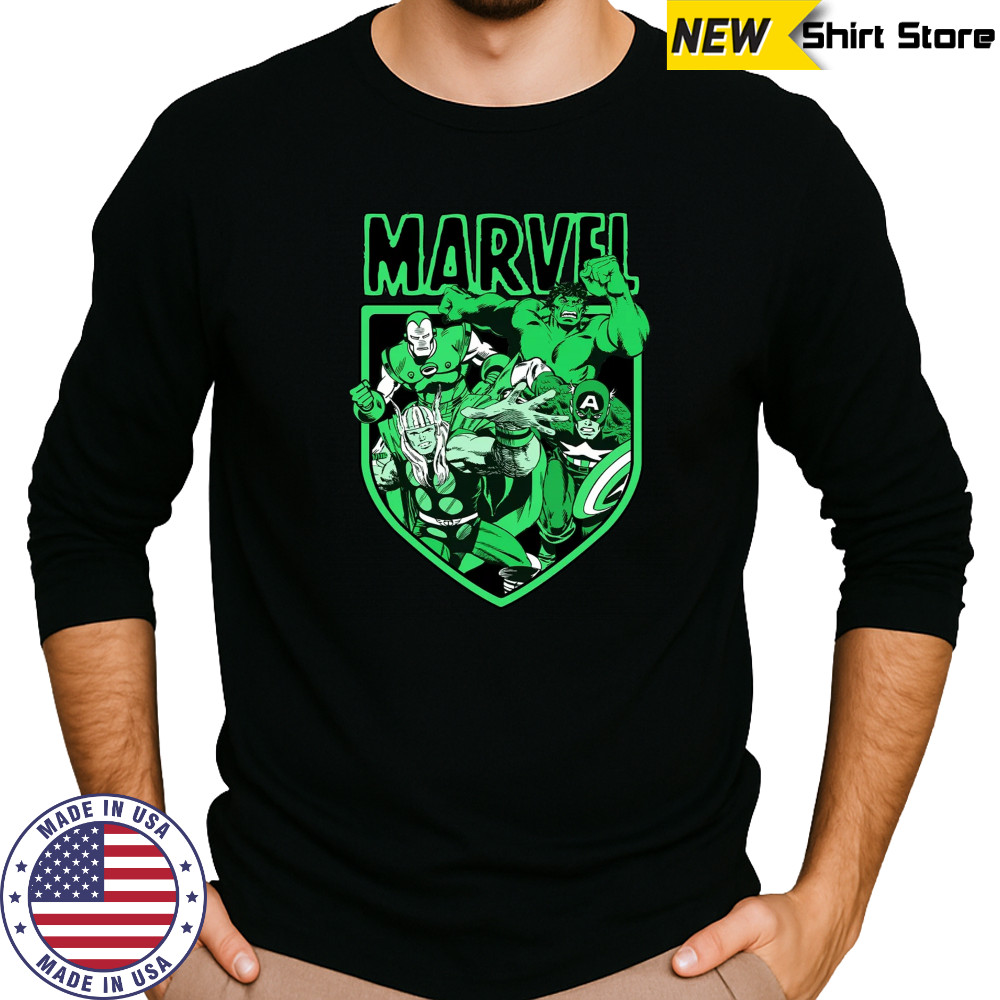 Marvel Avengers Shield Logo T Shirt Long Sleeved