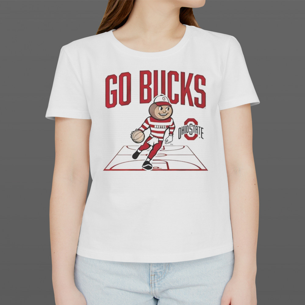 Ohio State Buckeyes Baseball Masscot Court T-Shirt Women's T-shirt