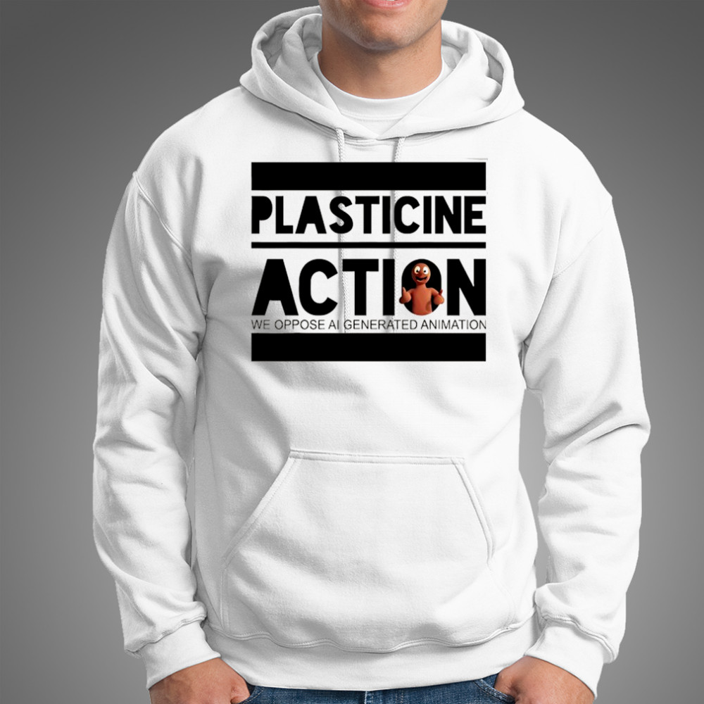 Plasticine Action we oppose AI generated animation shirt Hoodie
