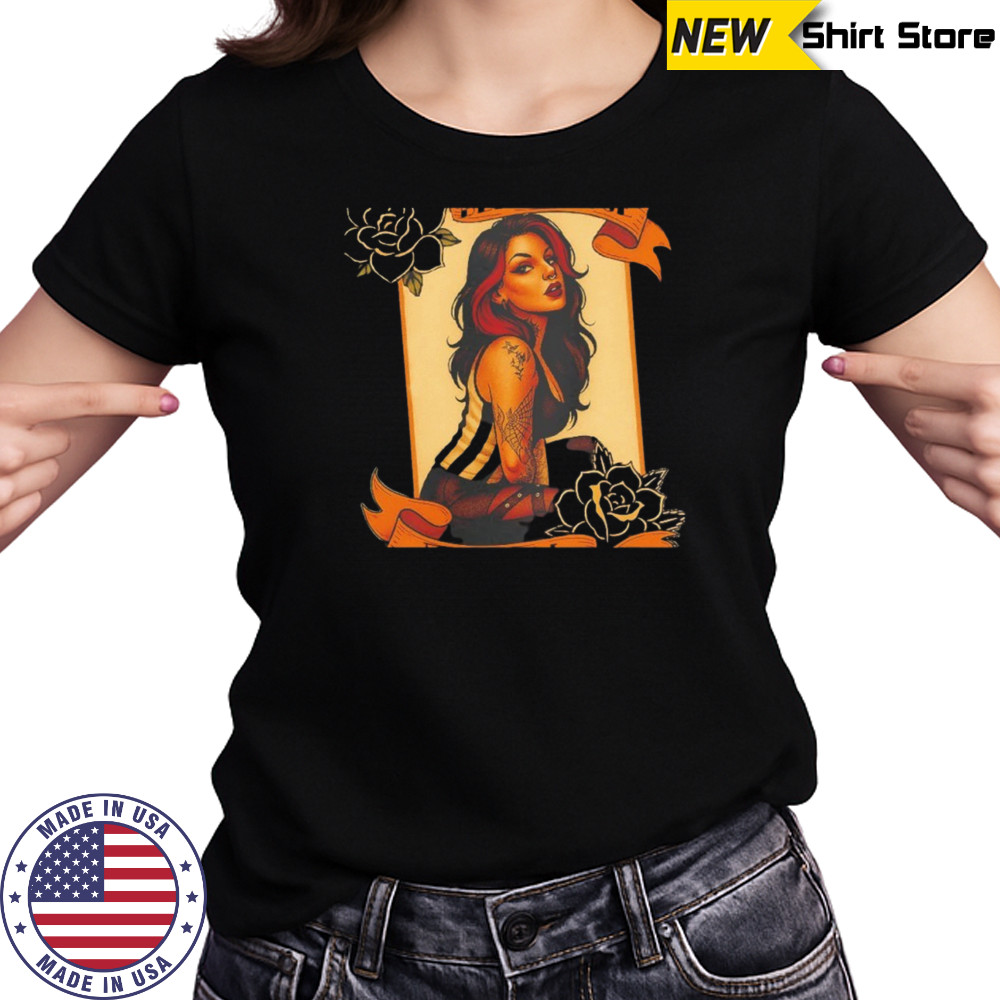The Black rose fox fox pinup tattoo shirt Women's T-shirt