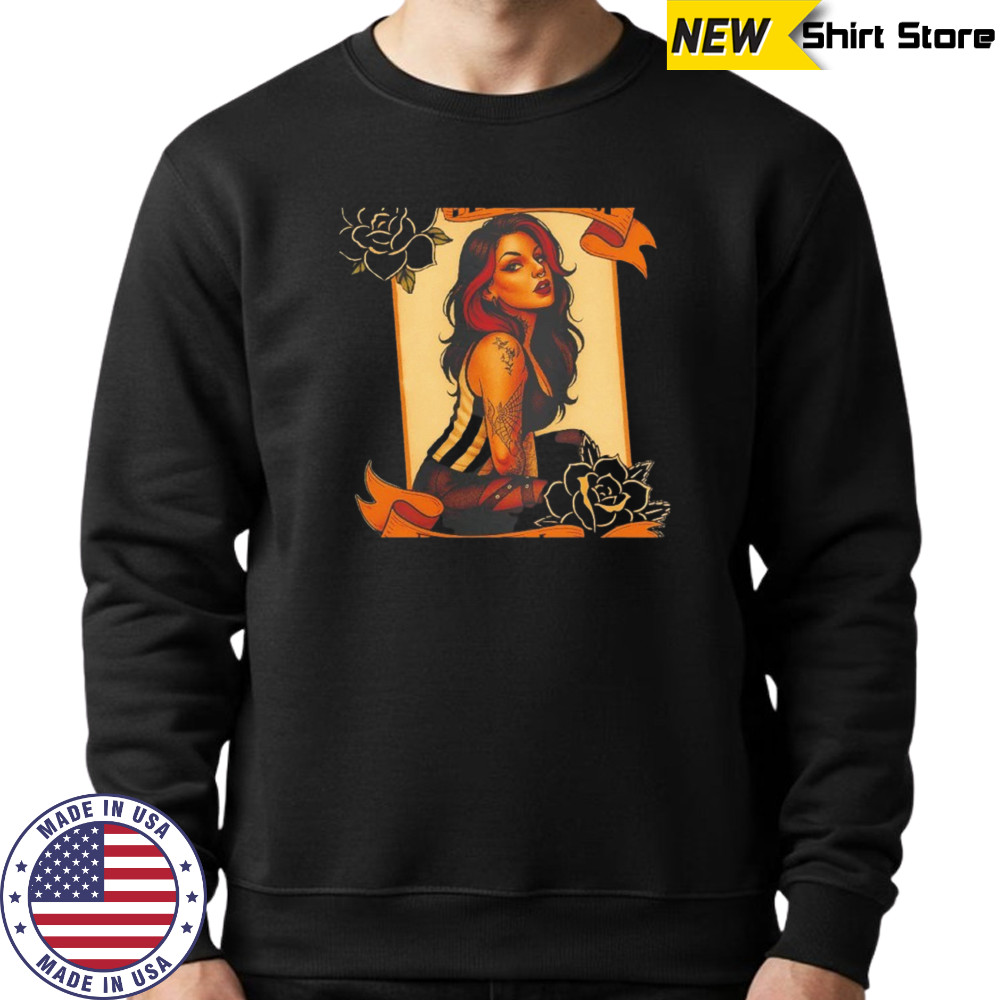 The Black rose fox fox pinup tattoo shirt Sweatshirt