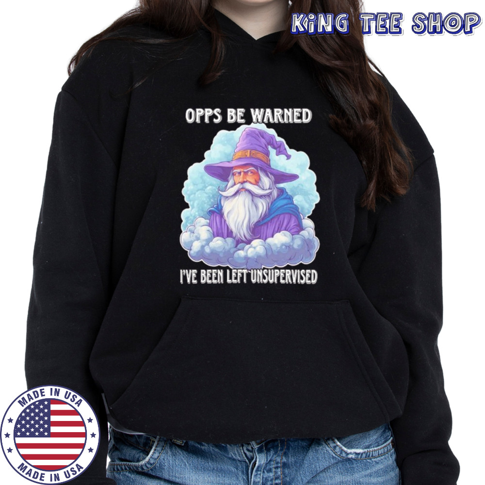 Wizard opps be warned I’ve been left unsupervised shirt Hoodie