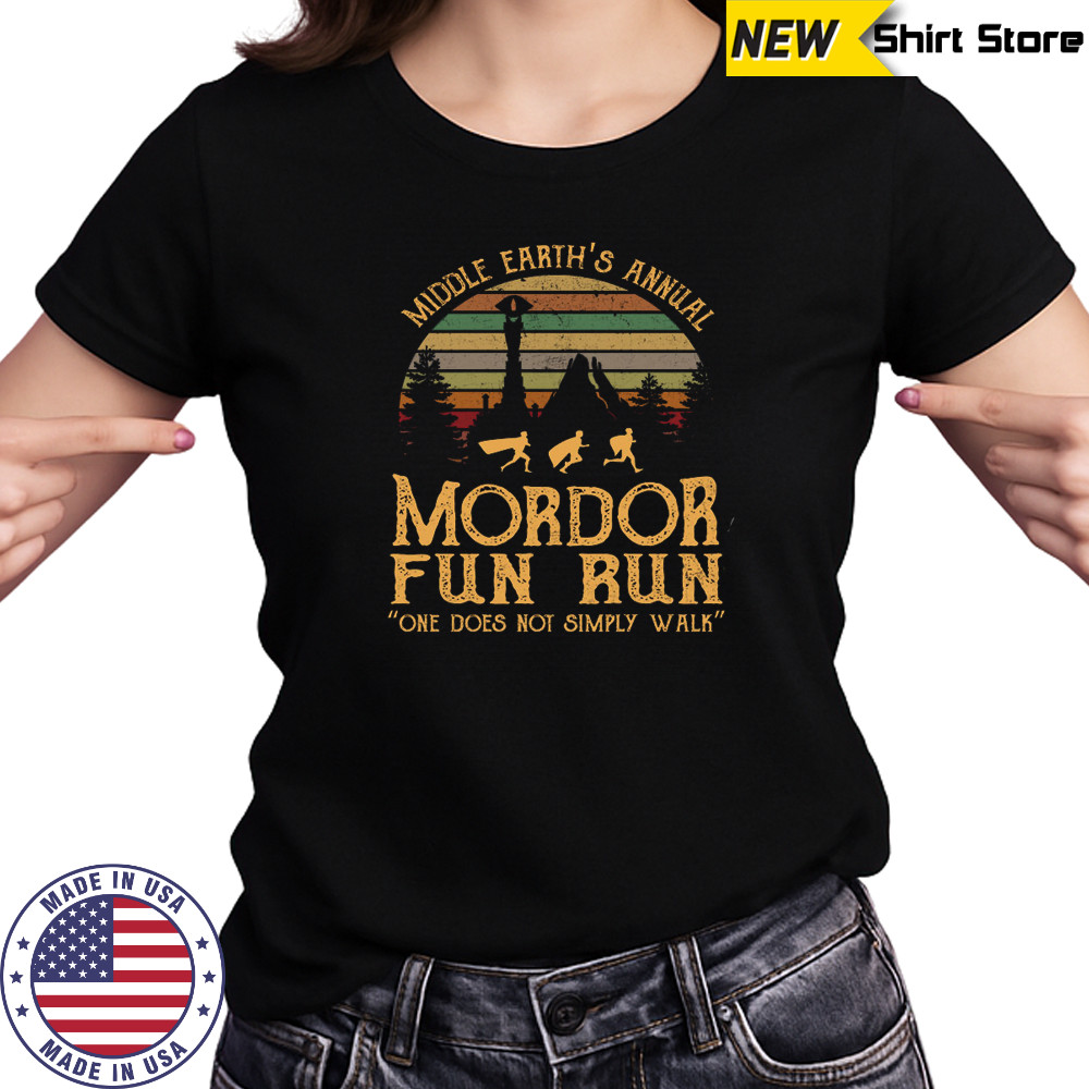 Middle Earth's Annual Mordor Fun Run One Does Not Simply Walk Vintage T- Shirt Women's T-shirt