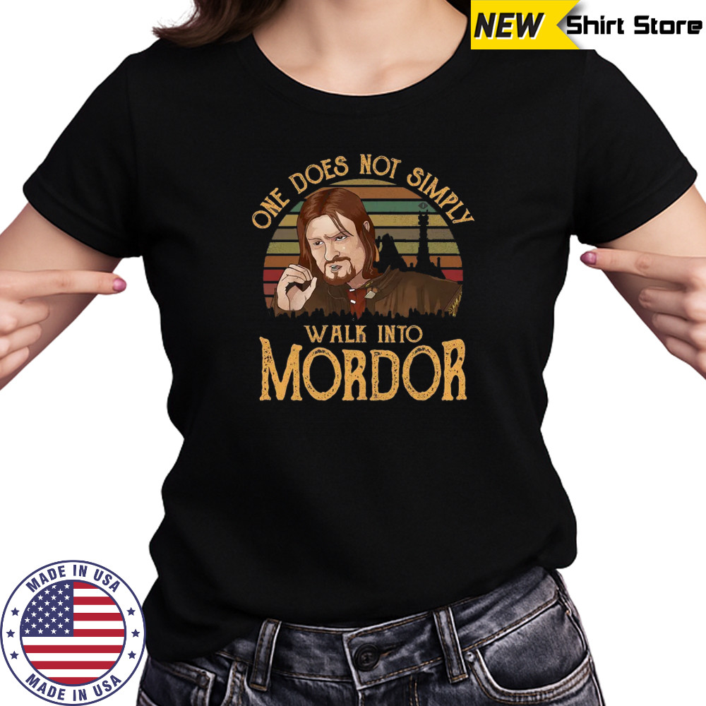 One does not simply walk into Mordor, LOTR Funny Gift Sunset Vintage shirt Women's T-shirt